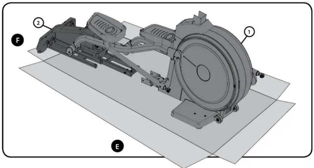 Technical diagram of a vehicle chassis with labeled components and assembly lines