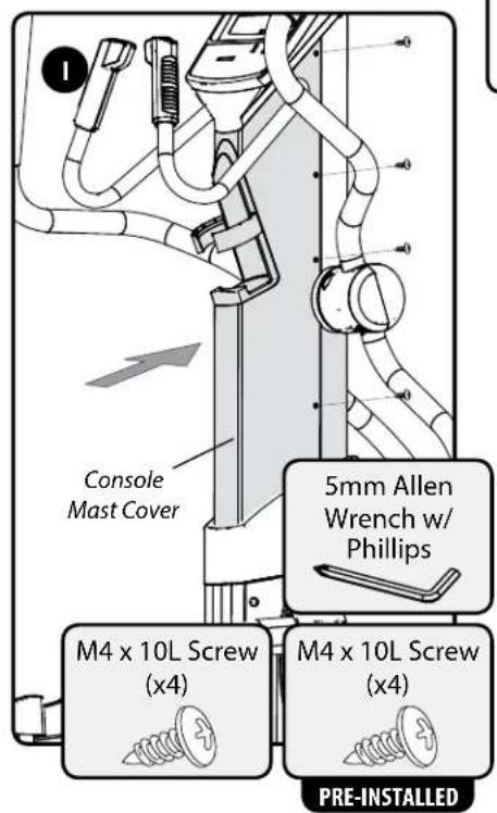 Console Mast Cover 5mm Allen Wrench w/ Phillips M4 x 10L Screw (x4) M4 x 10L Screw (x4) PRE-INSTALLED