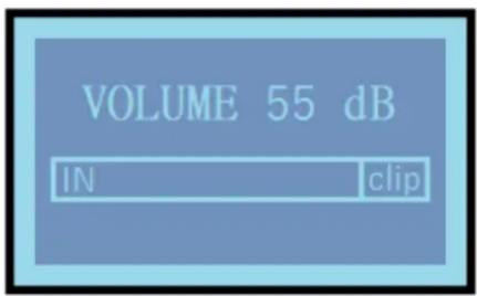 VOLUME 55 dB IN clip