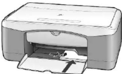 HP PSC 1200 All-in-One - การใส่โปสการ์ด โปสการ์ดฮากาภิ หรือกระดาษภาพถ่ายขนาด 4X6 นิ้ว - 1