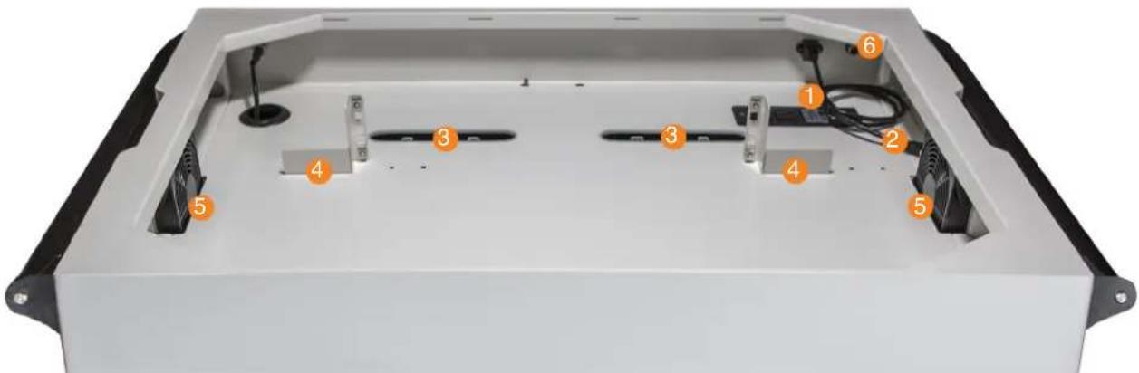 Labeled diagram of an electronic device casing with numbered components for identification