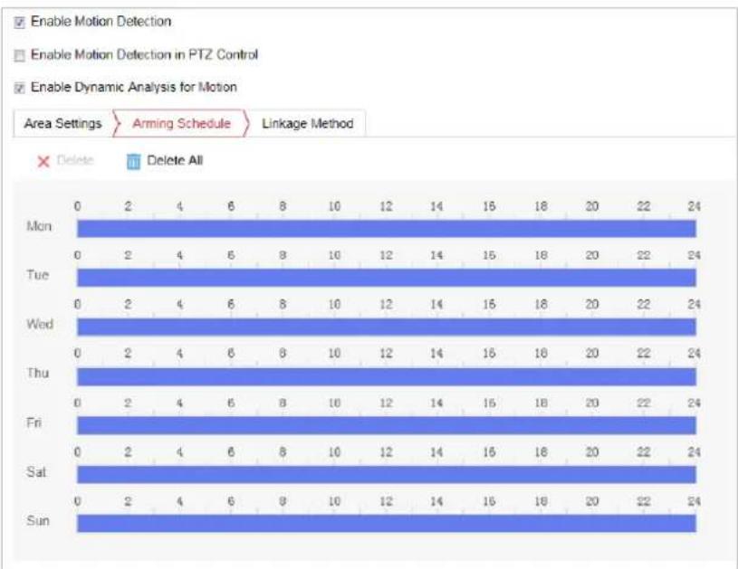 3xLOGIC VX-SMBK-D - Set the Arming Schedule for Motion Detection. - 1