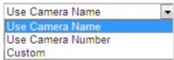 Use Camera Name Use Camera Name Use Camera Number Custom