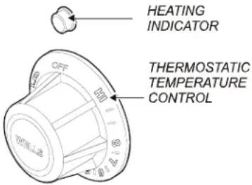 HEATING INDICATOR THERMOSTATIC TEMPERATURE CONTROL