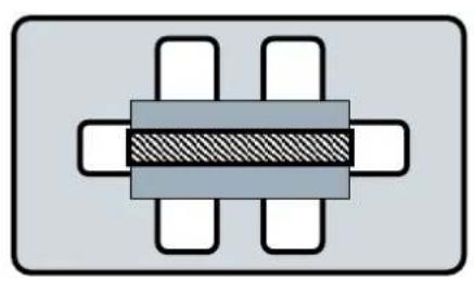 Pure mechanical component diagram without any text, numbers, or symbols