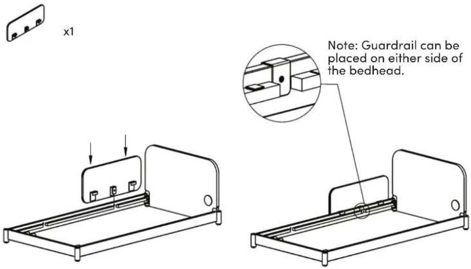x1 Note: Guardrail can be placed on either side of the bedhead.