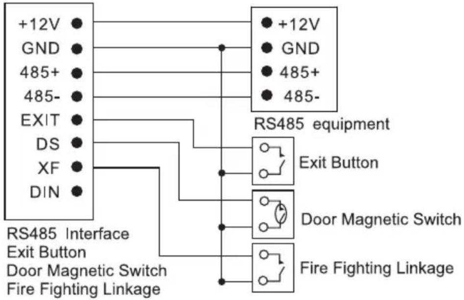 ZKTeco VEX-B21L - RS485 Interface/Exit Button/Door Magnetic Switch/Fire Fighting Linkage - 1