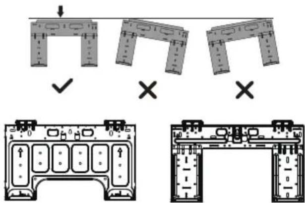 Diagram illustrating three states of a door handle replacement process with check and cross icons indicating replacement or cancellation.