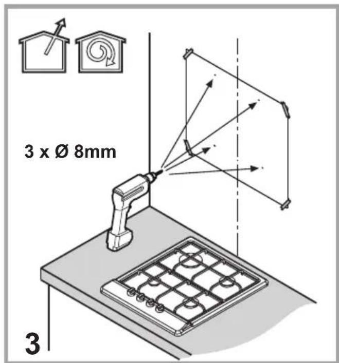 3 x Ø 8mm 3