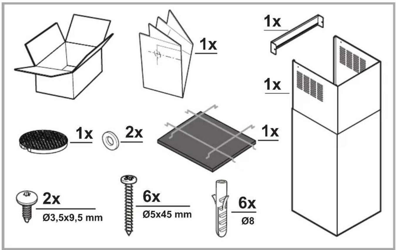 1x 1x 1x 1x 1x 2x 2x 2x 6x Ø3,5x9,5 mm Ø5x45 mm Ø8 6x Ø8