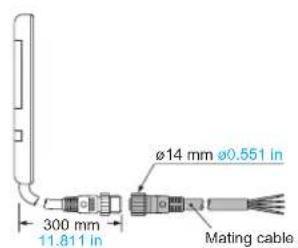 Ø14 mm Ø0.551 in 300 mm 11.811 in Mating cable