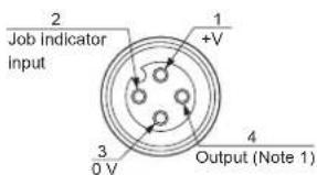 Job indicator input 2 1 +V 3 0 V 4 Output (Note 1)