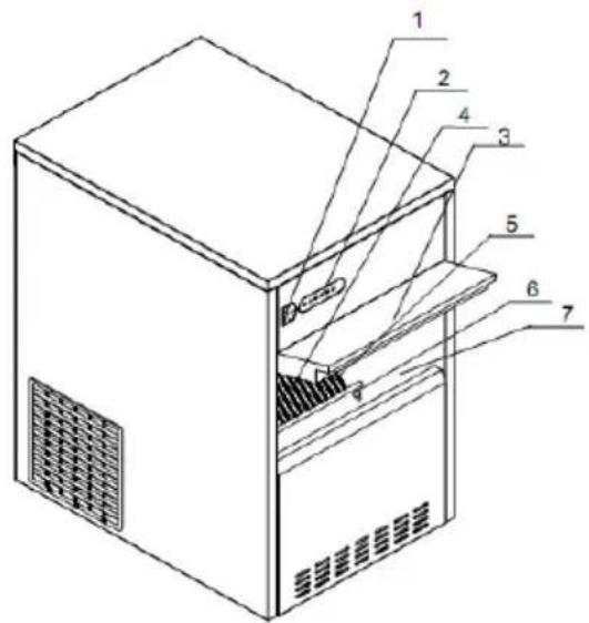 Technical diagram of a server rack with numbered components for identification