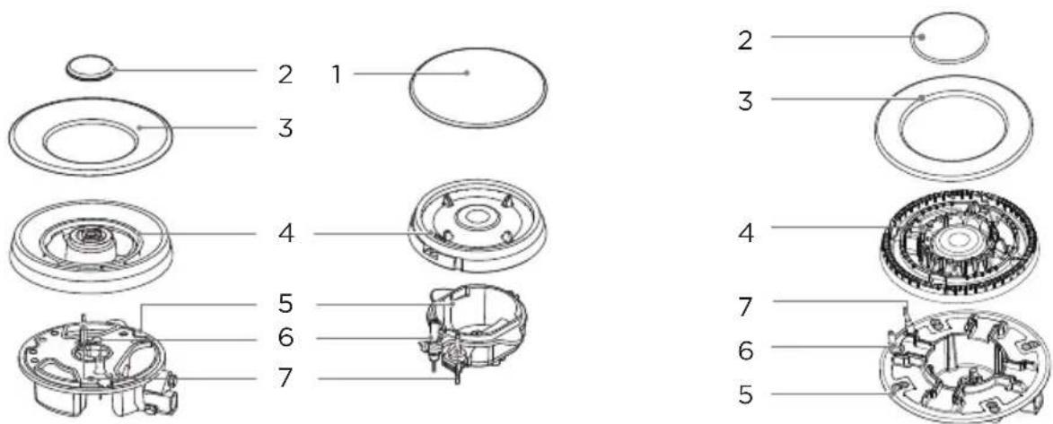 Exploded view diagram of a mechanical assembly with numbered parts for identification