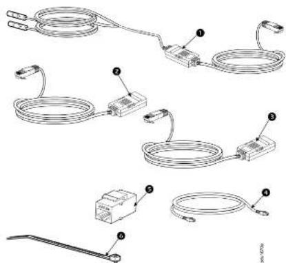 Technical diagram showing various types of coiled electrical wires with numbered labels indicating component identification.