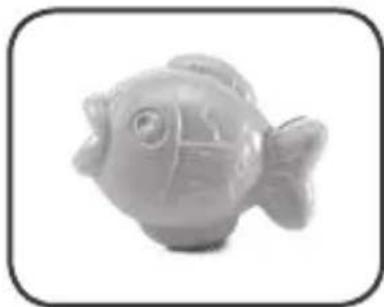 Gray 3D-rendered fish-shaped object with smooth surface and no visible text or symbols