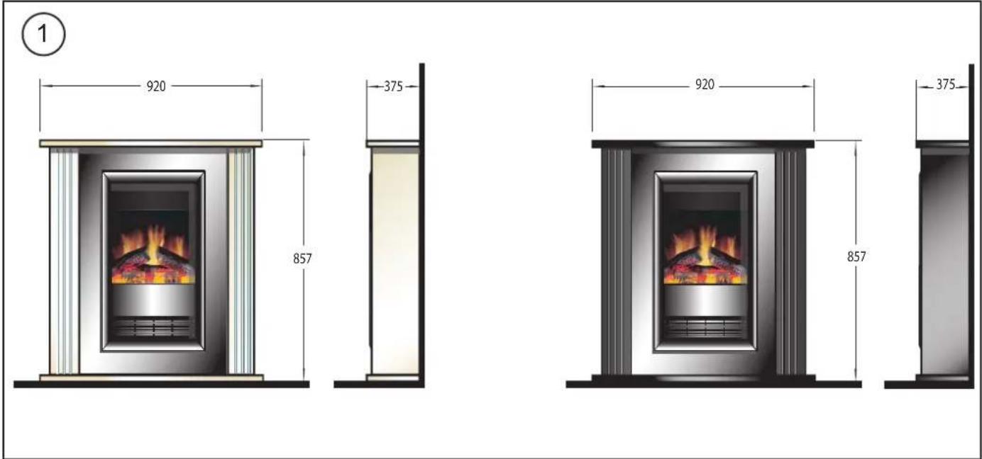 DIMPLEX MZT20BL-E - MOZART ELECTRIC FIRE SUITES - 1