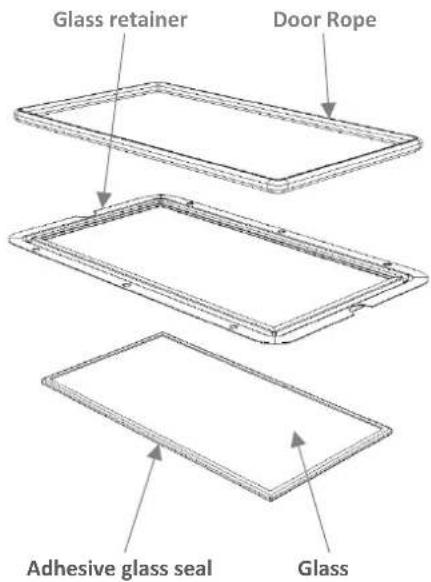 Glass retainer Door Rope Adhesive glass seal Glass