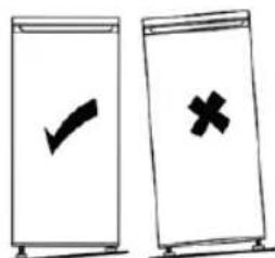 Two identical diagrams showing a checkmark and an 'X' symbol inside vertical bars, likely indicating cancellation or rejection.