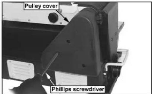 Pulley cover Phillips screwdriver