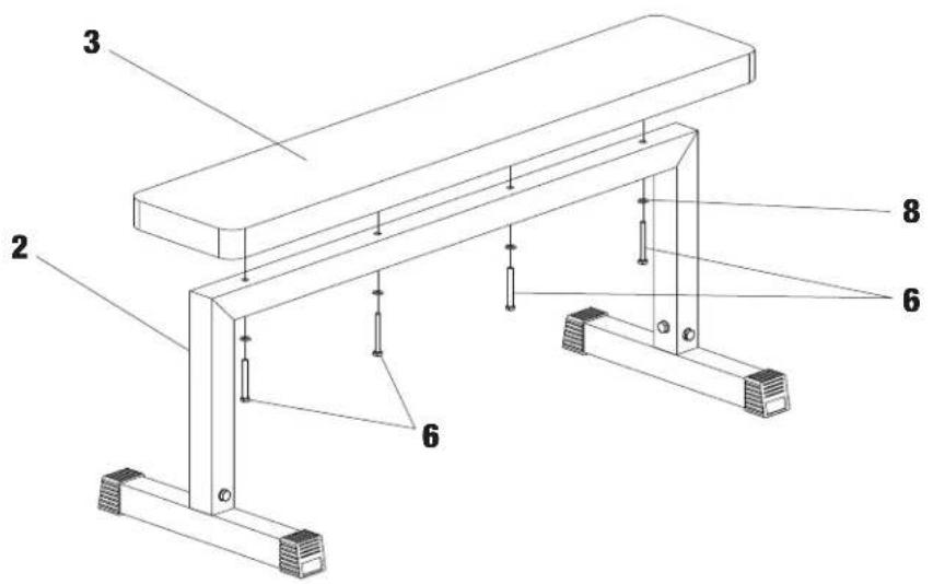 Technical diagram of a structural support frame with numbered components and labeled parts
