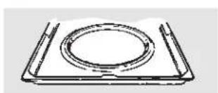 Simple line drawing of a circular ring mounted on a rectangular base (no text or symbols)