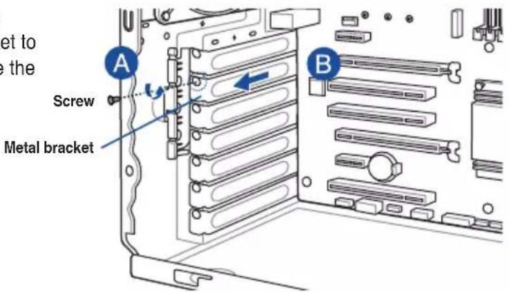 A, Screw, B, Metal bracket