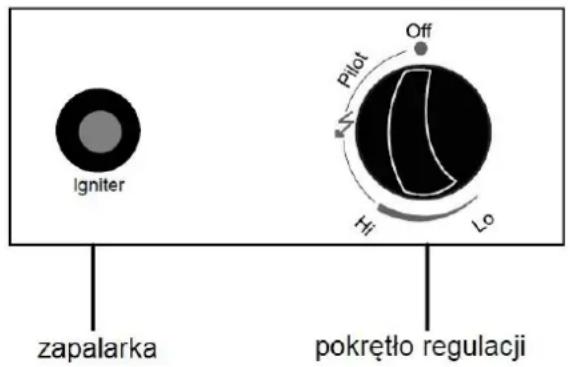 Igniter Pilot Off N Hi Lo zapalarka pokrętło regulacji