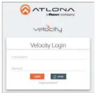 ATLONA a Power company velocity Velocity Login Login Account Password OK YMC Login password