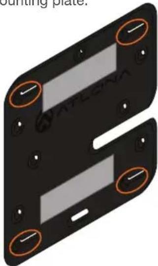 3D rendering of a black mechanical component with two side views and orange circular annotations (no text or symbols)