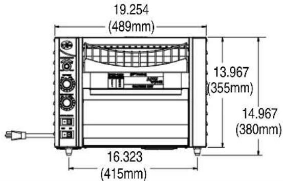 19.254 (489mm) 13.967 (355mm) 14.967 (380mm) 16.323 (415mm)
