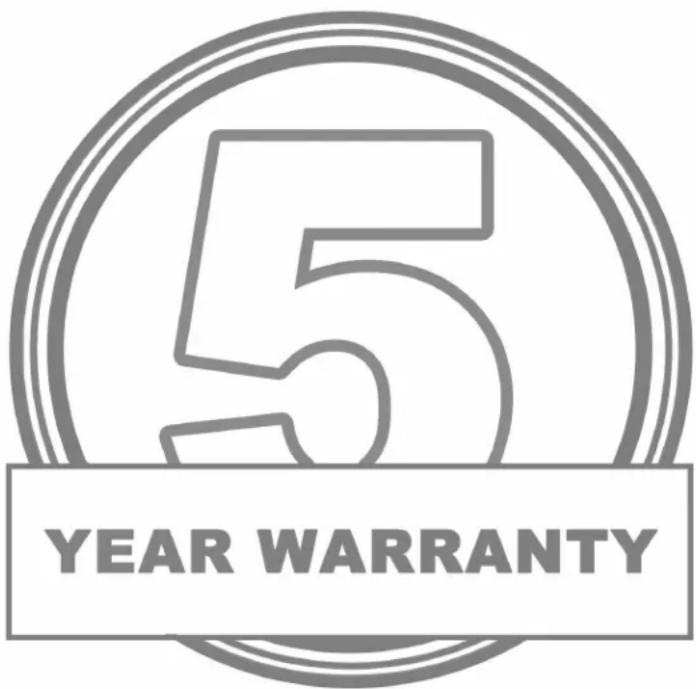 5 YEAR WARRANTY