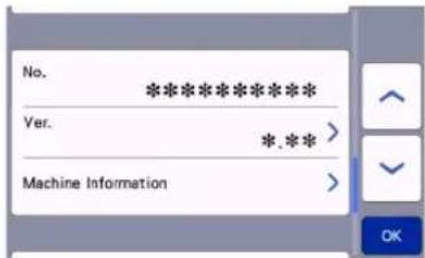 No. ***************** Ver. *.* Machine Information OK