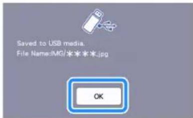 Saved to USB media. File Named:IMG/米米米.jpg OK