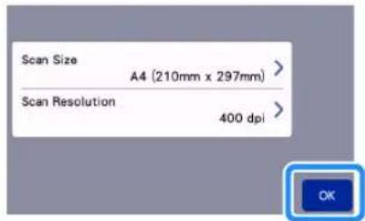 Scan Size A4 (210mm x 297mm) Scan Resolution 400 dpi OK