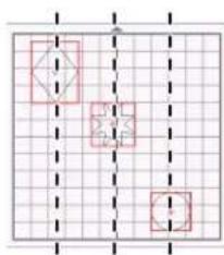 Diagram with geometric shapes and dashed grid lines, possibly representing a technical or mathematical concept