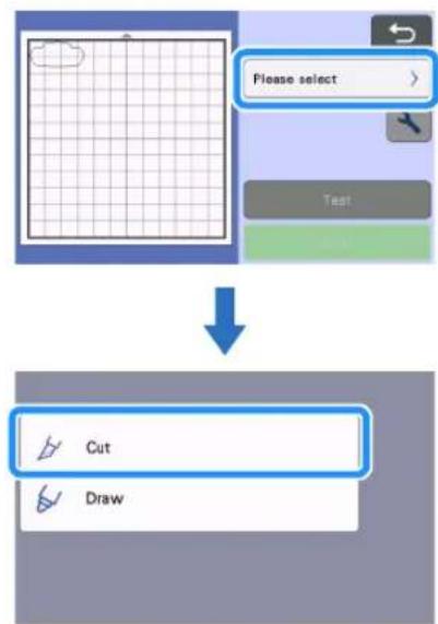 Please select Cut Draw