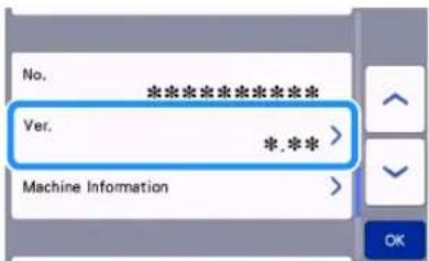No. ***************** Ver. *.*** Machine Information OK