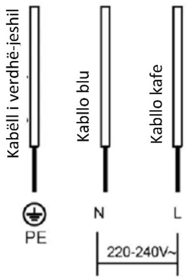 Kabell i verdhe-jeshil Kablo blu Kablo kafe PE N L 220-240V~