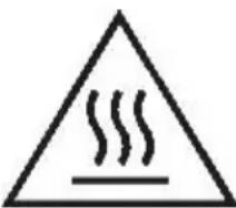 Warning symbol with steam inside a triangle, indicating heat or smoke hazard
