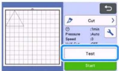 Cut Pressure :1min Speed :Auto Width Cut :3 OFF Test Start