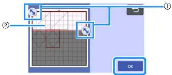 Diagram showing a door with labeled components and a 'OK' button, likely for navigation or status control.