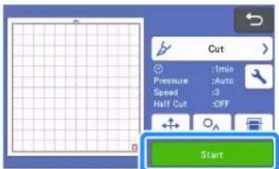 Cut Pressure :1mm Speed :Auto Half Cut :9 :OFF Start