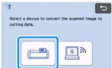 Select a device to convert the scanned image to cutting data.