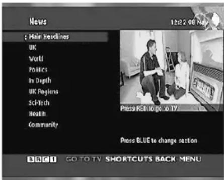 News : Main headlines UK World Politics In Depth UK Regions Sci-Tech Health Community 12:22 06:44 Press R&D to go to TV. Press BLUE to change section BBC1 GO TO TV SHORTCUTS BACK MENU