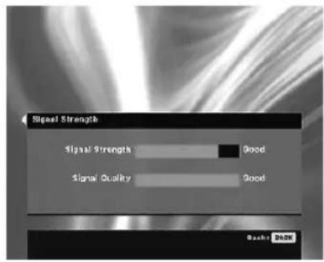 Signal Strength Signal Strength Good Signal Quality Good Quality BACK