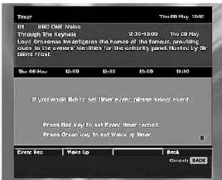 Timor 01 BRC ONE: Noles Through The Keyhole 2:30-12:00 The 08 May Lloyd Grossman investigates the home of the famous, providing cues to the events' identities for the celebrity panel. Hosted by Sir David Front. The 08 May 12:00 12:30 15:00 19:30 If you would like to set timer event, please select event ... Press Red key to set Event's timer record Press Green key to set Wake up timer. Event: Bes Paste Up Back Cancel BACK