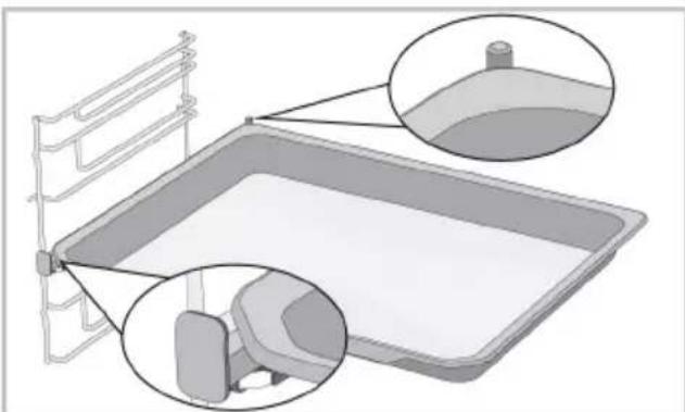 GRUNDIG GEBM12300WC - Proper placement of the wire grill and tray on the telescopic rails-On models with wire shelves and telescopic models - 2