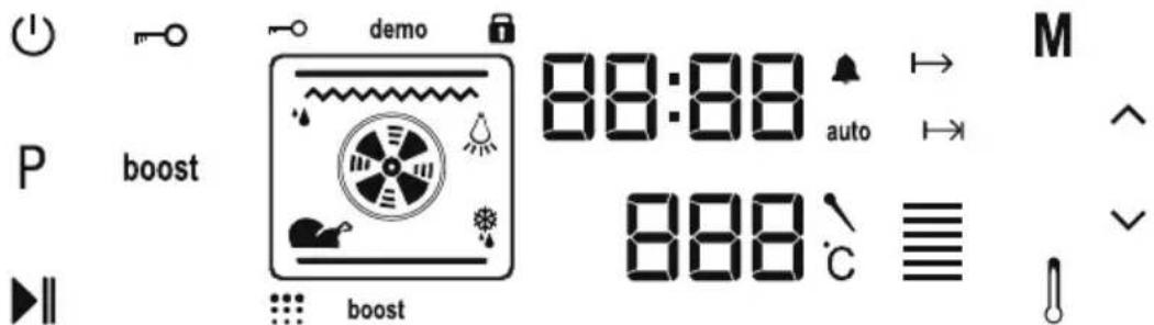 demo 88:88 auto M boost 888 °C boost