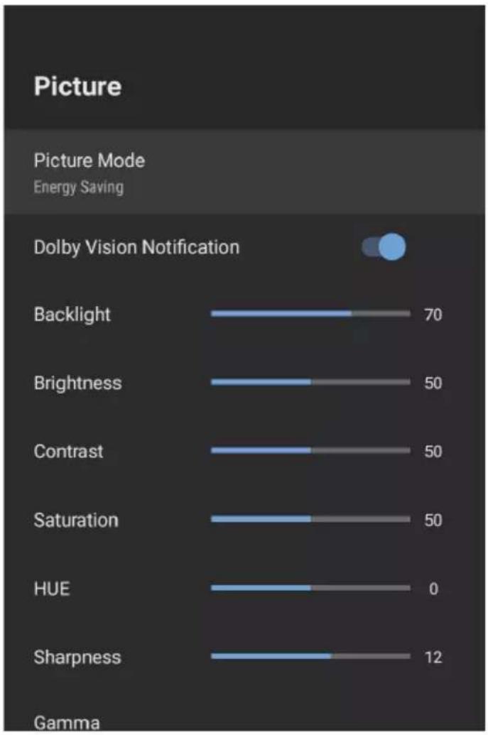 EKO K650USGQ2 - PICTURE SETTINGS MENU - 1